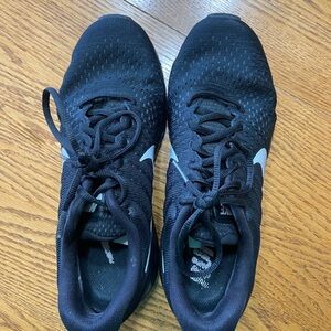 Nike Black Mesh Running Shoes with White Swoosh